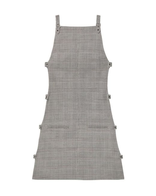 Courreges Gray Prince Of Wales Multi-Strap Mini Dress