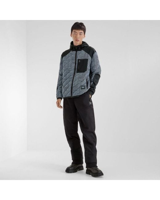 Fendi Gray Logo Patch Zip-Up Jacket for men