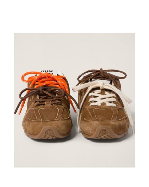 Miu Miu Brown X New Balance Lacing Low-Cut Casual Shoes