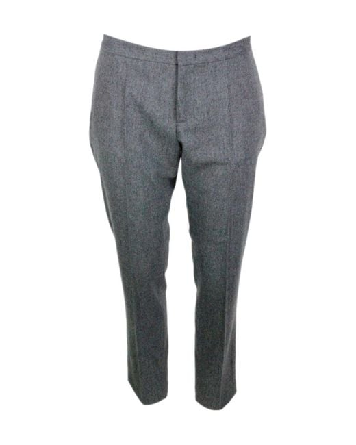 Fabiana Filippi Gray Embellished Straight Leg Trousers