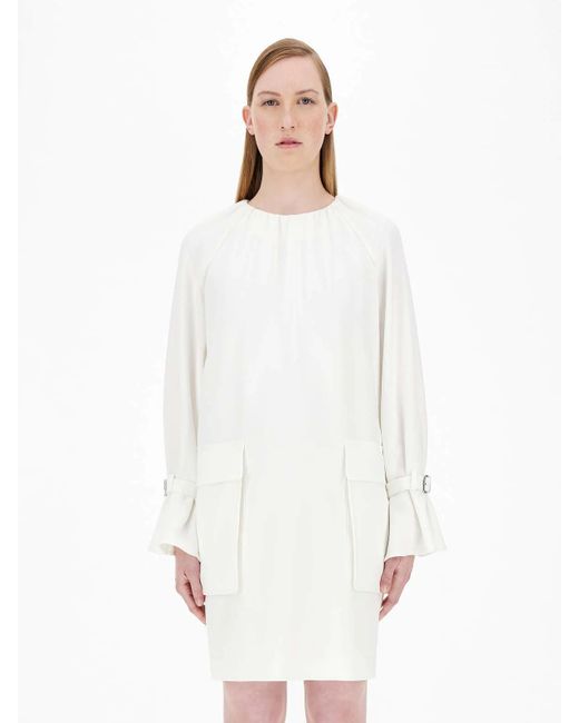Max Mara White Round Collar Design Dress
