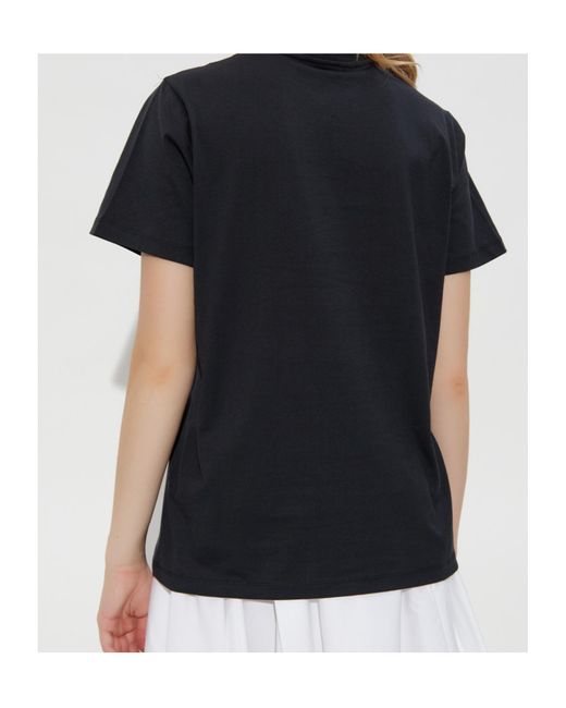 Ganni Black Flower Printed T-Shirt
