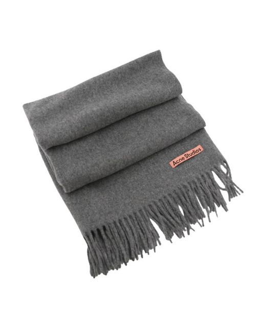 Acne Gray Logo Patch Scarf for men