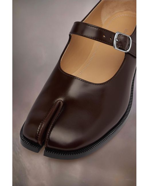 Maison Margiela Brown Tabi Mary Jane Flat Shoes