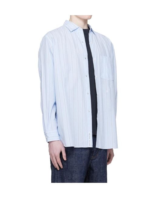 Nanamica Blue Striped Shirt for men