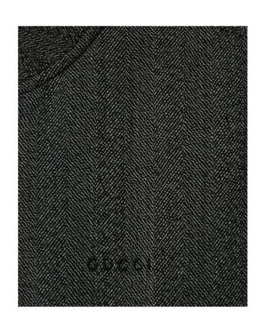 Gucci Gray Herringbone Mouliné Bomber Jacket for men