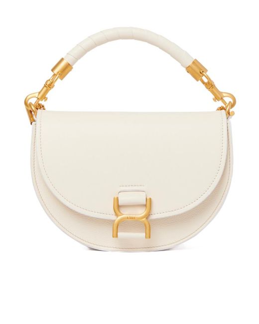 Chloé White Chloé Marcie Chain Flap Hobo Bag