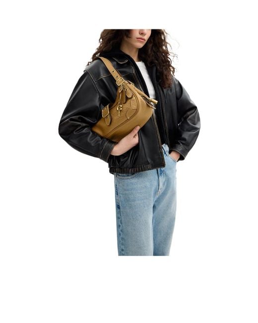 COACH Blue Solid Color Shoulder Bag