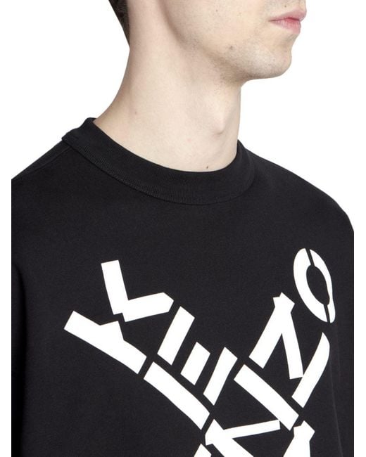 KENZO Black Sport Big X Logo Print Sweatshirt for men