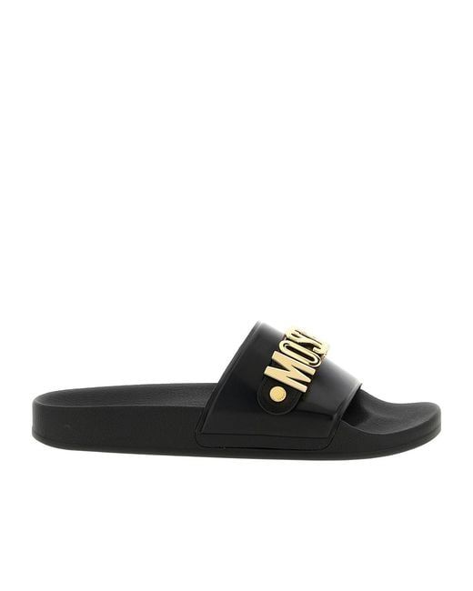 Moschino Black 'Pool' Slides for men