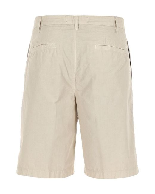 Aspesi Natural Pleated Cotton Shorts for men