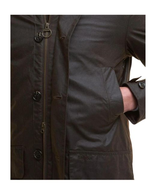 Barbour Black Cotton Buttoned Coat for men