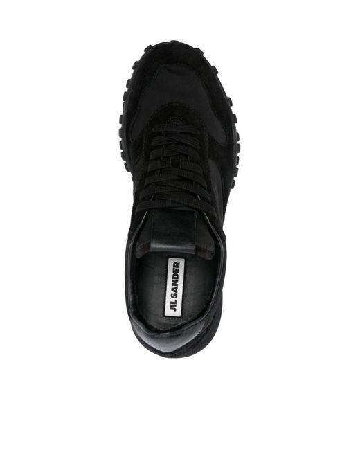 Jil Sander Black Lace-Up Sneakers for men