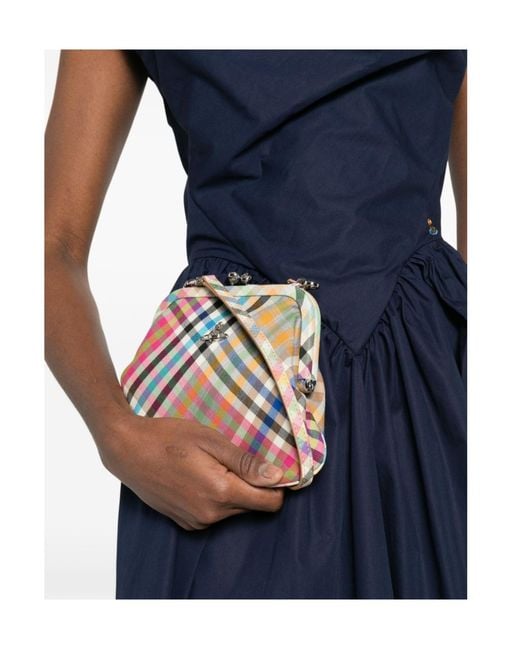 Vivienne Westwood Multicolor Check Frame Shoulder Bag
