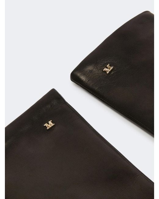 Max Mara Black Five-Finger Gloves
