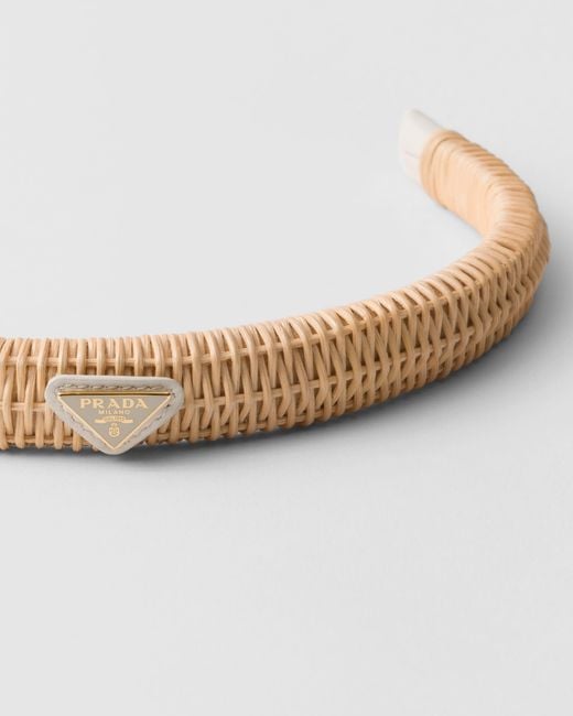 Prada White Wicker Headband