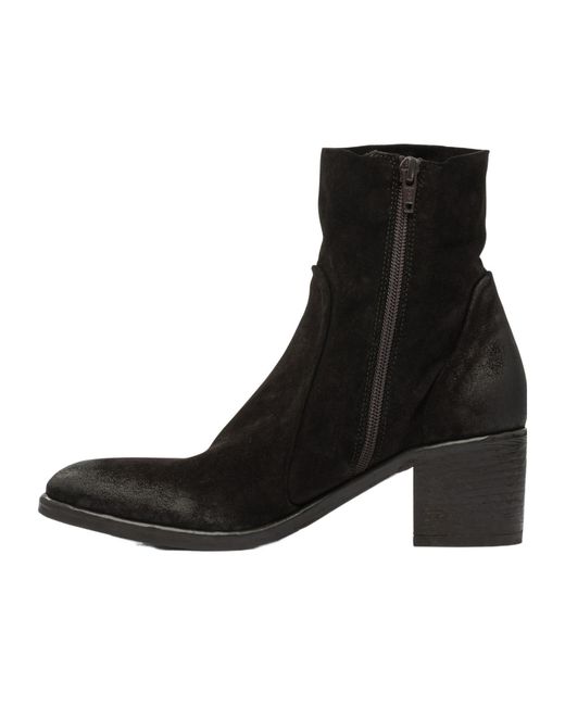 Strategia Black Chunky Heeled Ankle Boots