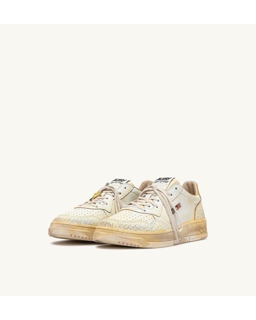 Autry Natural Distressed Low-Top Sneakers for men