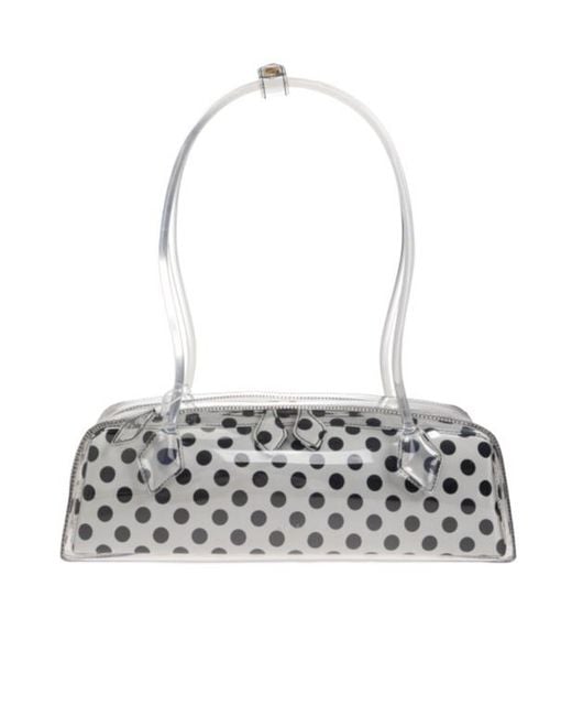Alaïa White Alaïa Le Teckel Polka-Dot Shoulder Bag