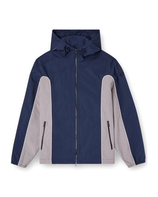 DIESEL Blue Hooded Jacket for men