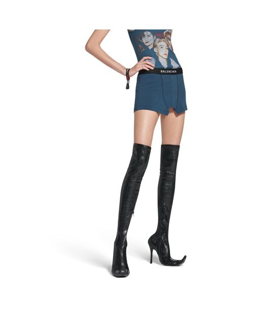 Balenciaga Cut-Off Brief Skirt in Blue | Lyst