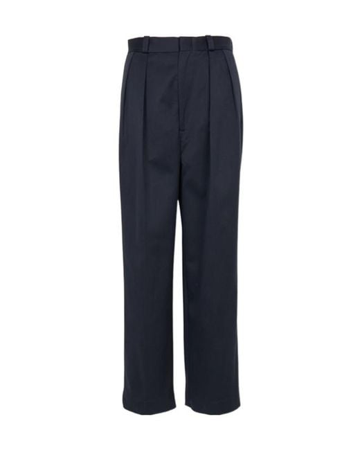 Nanamica Blue Wide-Leg Twill Casual Pants