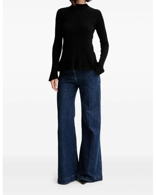 Twinset Black Cable-Knit Jumper