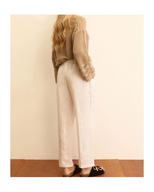 Marella Natural Linen Canvas Joggers