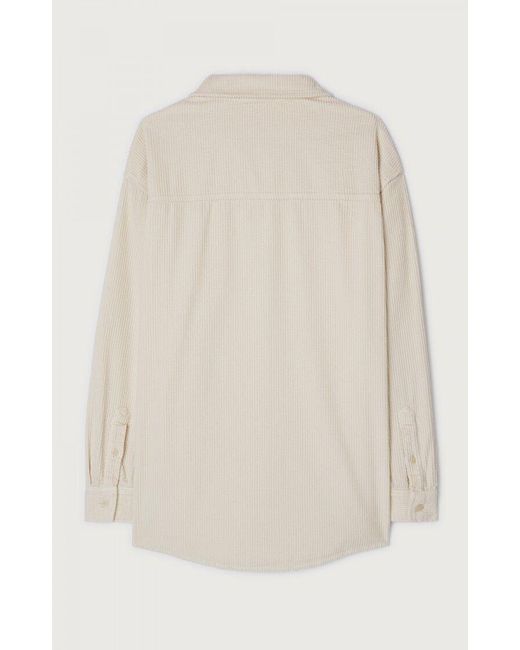 American Vintage White Corduroy Shirt for men