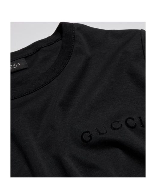 Gucci Black Cotton Jersey T-Shirt With Embroidery
