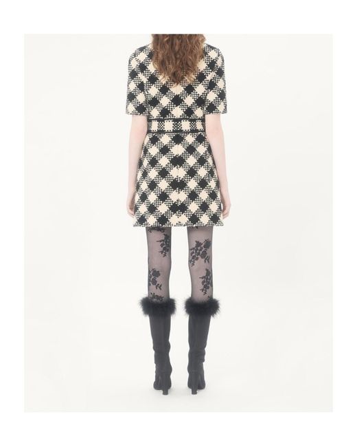 Valentino Black Damier Tweed Dress