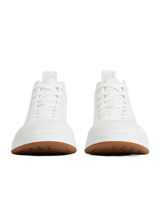 Bottega Veneta White Vulcan High-Top Casual Board Shoes