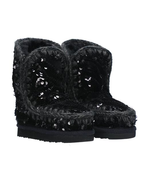 Mou Black Logo Short Boots