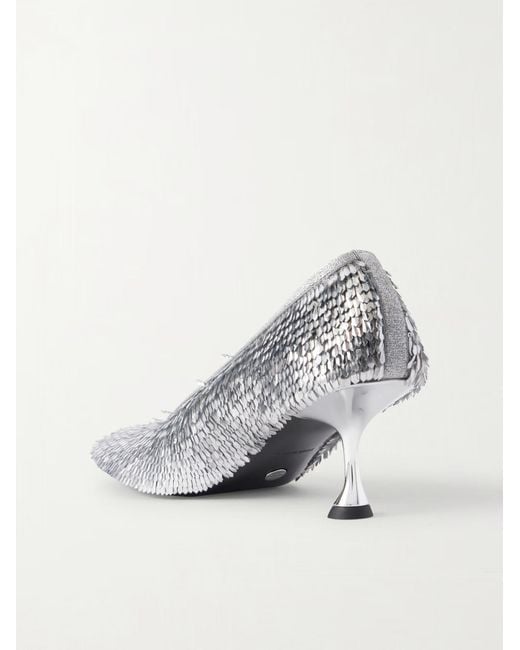Proenza Schouler White Tee Sequined Mesh Pumps