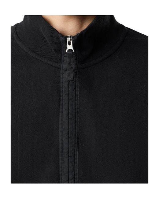 Stone Island Black Logo Patch Half-Zipped Sweatshirt for men