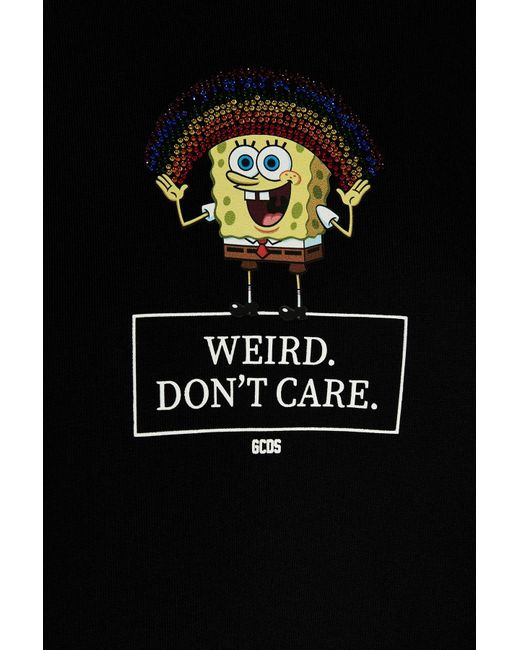 Gcds Black X Spongebob Graphic Printed Drawstring Hoodie
