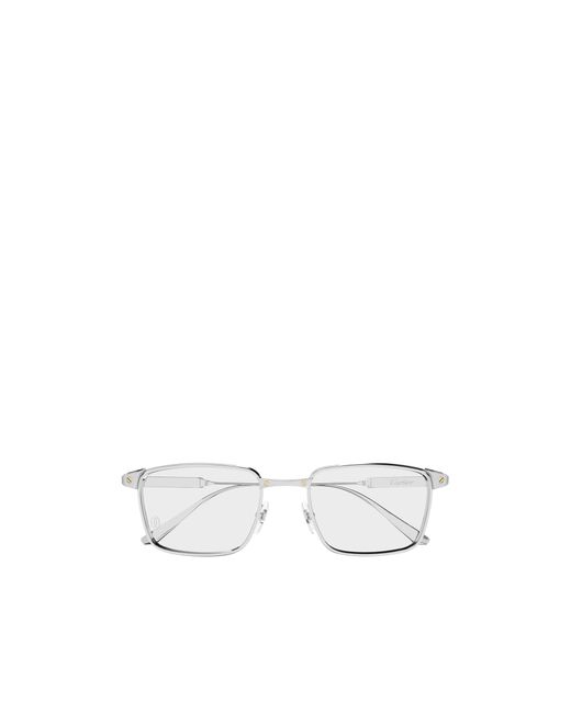 Cartier White Rectangle-Frame Glasses for men