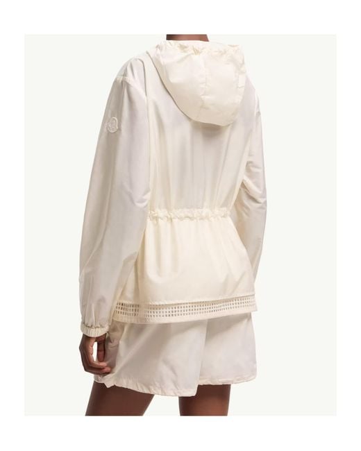 Moncler White Rochebonne Hooded Rain Jacket