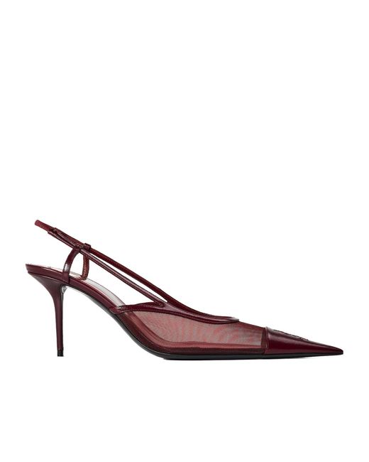 Saint Laurent Brown Meshpanel Slingback Heels