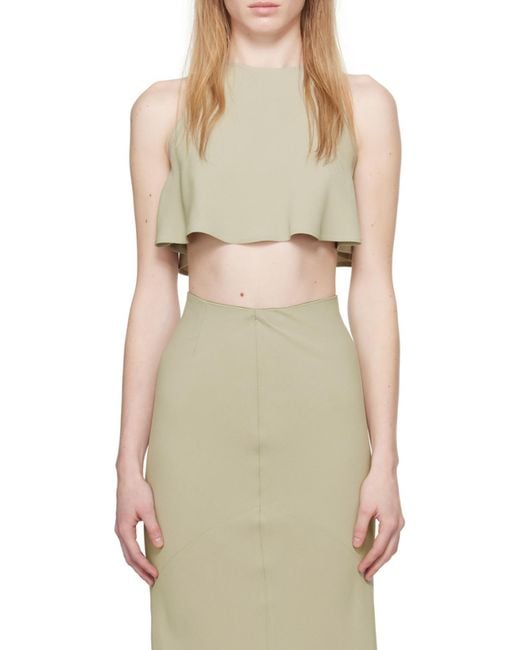 AMI Natural Solid Crew Neck Top