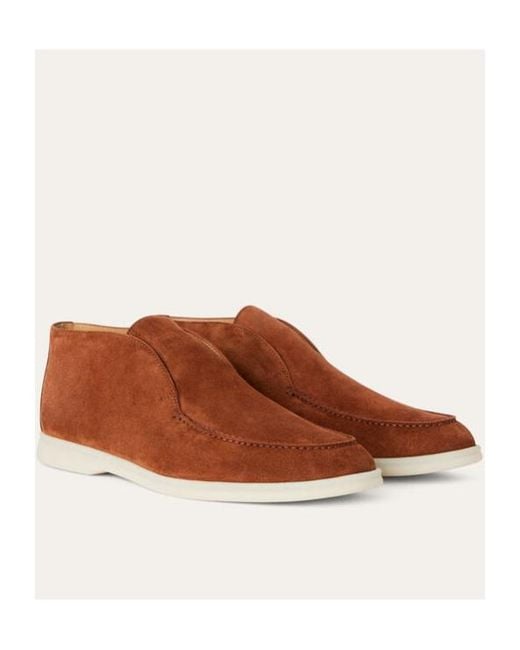 Loro Piana Brown Open Walk Round-Headed Boots for men
