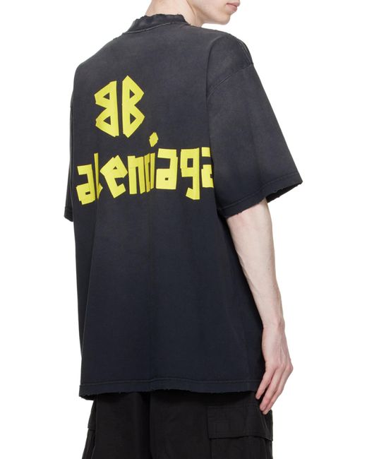 Balenciaga Black Tape Type Medium Fit T-Shirt for men