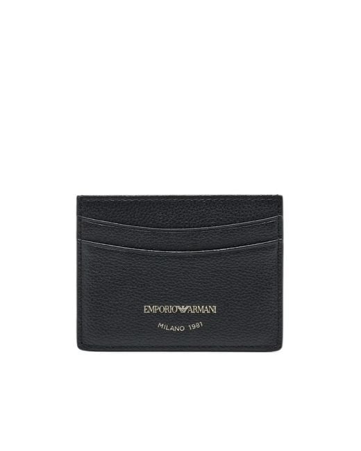 Emporio Armani Black Logo-Printed Card Case