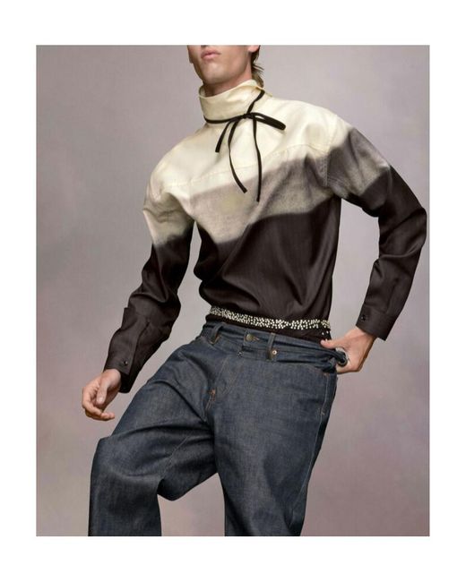 Maison Margiela Gray Trompe L'Oeil Printed Buttoned Shirt