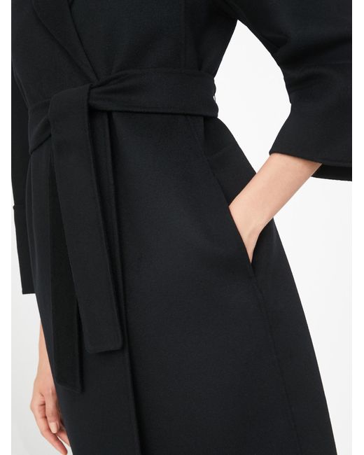 Max Mara Black 'S Arona Belted Long-Sleeved Coat