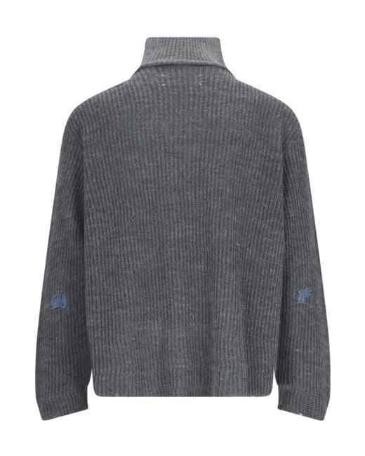 Maison Margiela Gray Summer Shetland Knit Jumper for men