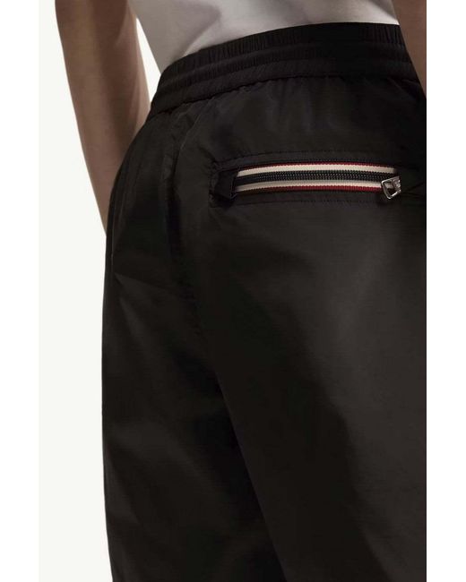 Moncler Gray Logo-Patch Swim Shorts for men