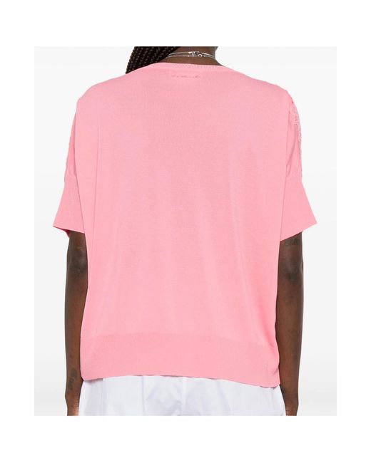 ERMANNO FIRENZE Pink Floral-Lace T-Shirt