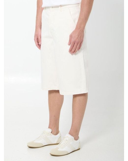 AMI White Ami Loose Bermuda Shorts for men