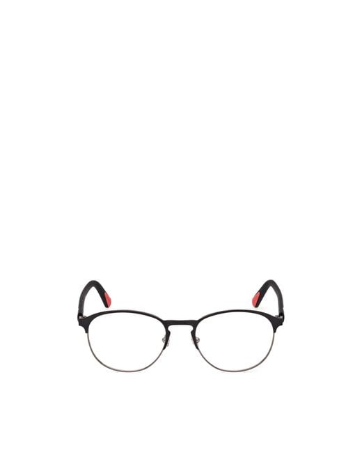 Moncler Metallic Eyewear Oval Frame Glasses for men